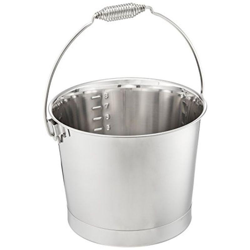 クローバー 18-8 バケツ(プレス) 8L 目盛付 バネハンドル