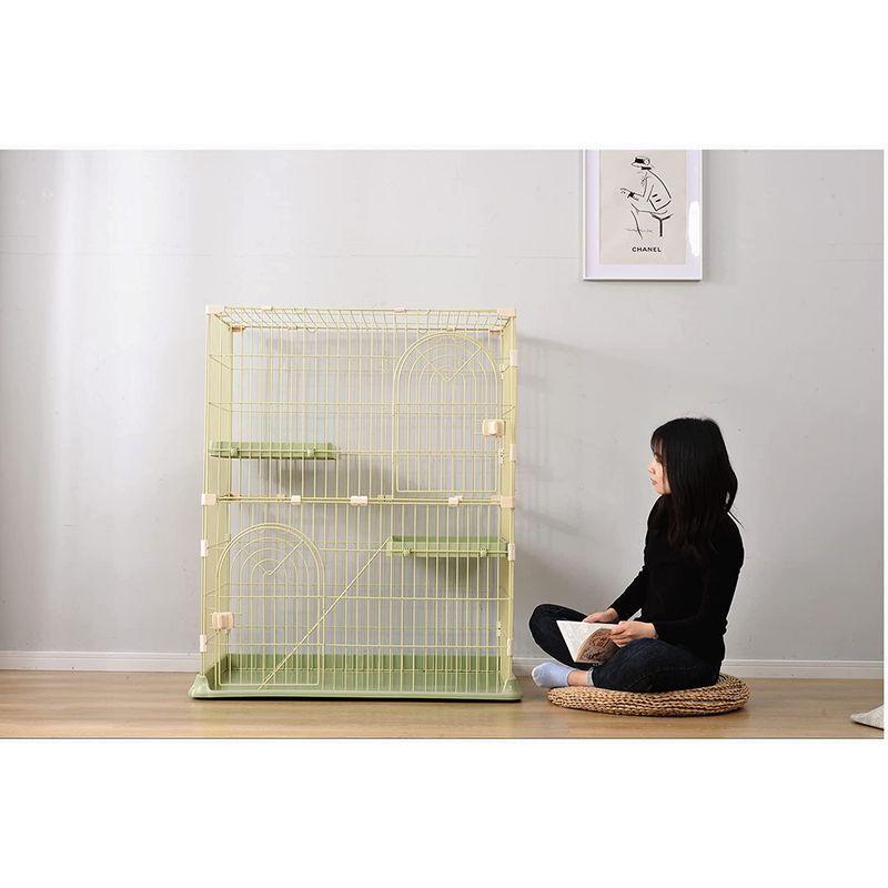 Freeberty 猫 ケージ キャットケージ 2段 猫ゲージ おしゃれ キャットハウス ネコ ハウス 多段 留守番 保護 脱走防止 多頭飼 猫 ケージ キャットケージ 2段 猫ゲージ おしゃれ キャットハウス ネコ ハウス 多段 留守番 保護 脱走防止 多頭飼 　
