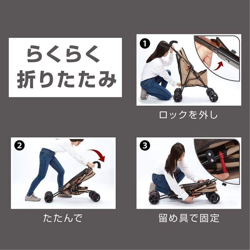 ペティオ (Petio) Porta ポルタ ドッグカート軽量アンブレラタイプ ベージュ Petio Porta ポルタ ドッグカート軽量アンブレラタイプ ベージュ