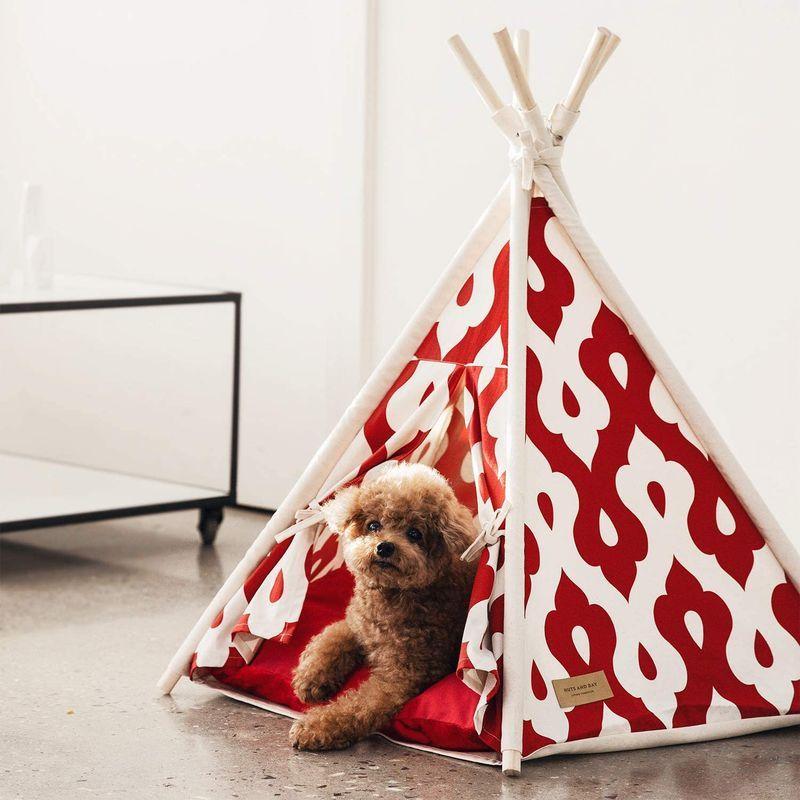 ペットティピーテント Sサイズ ペットテント ペットハウス 犬 猫 KL-TENT-S (G.RED) Sサイズ ペットテント ペットハウス 犬 猫 KL TENT RED