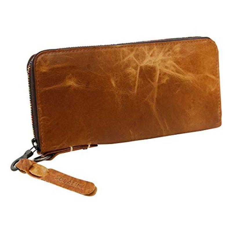ソラチナ SW-38153 長財布 本馬革 (riri社製ジッパー) ホース メンズ キャメル