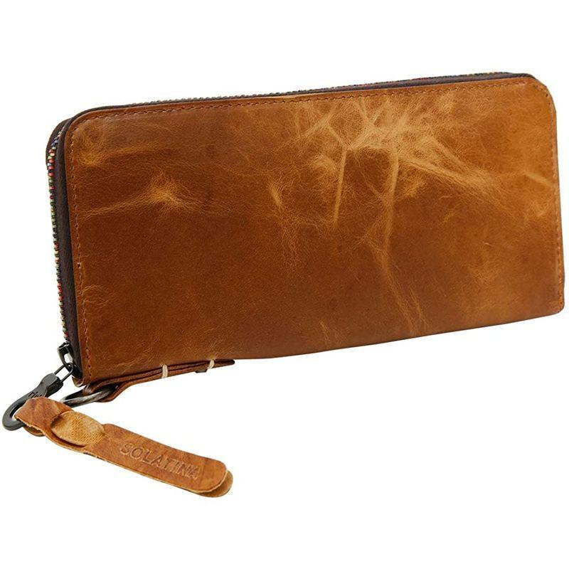 ソラチナ SW-38153 長財布 本馬革 (riri社製ジッパー) ホース メンズ キャメル SW 長財布 本馬革 riri社製ジッパー ホース メンズ キャメル