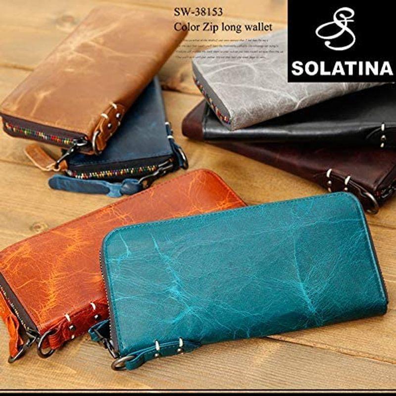 ソラチナ SW-38153 長財布 本馬革 (riri社製ジッパー) ホース メンズ キャメル SW 長財布 本馬革 riri社製ジッパー ホース メンズ キャメル