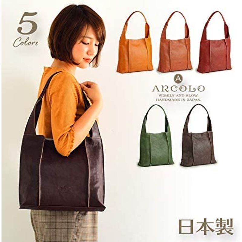アルコロ ARCOLO 日本製 姫路レザー ワンハンドル セミショルダー トートバッグ … (テラコッタ) ARCOLO 日本製 姫路レザー ワンハンドル セミショルダー トートバッグ … テラコッタ 　