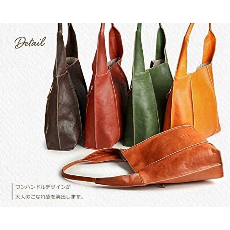 アルコロ ARCOLO 日本製 姫路レザー ワンハンドル セミショルダー トートバッグ … (テラコッタ) ARCOLO 日本製 姫路レザー ワンハンドル セミショルダー トートバッグ … テラコッタ 　
