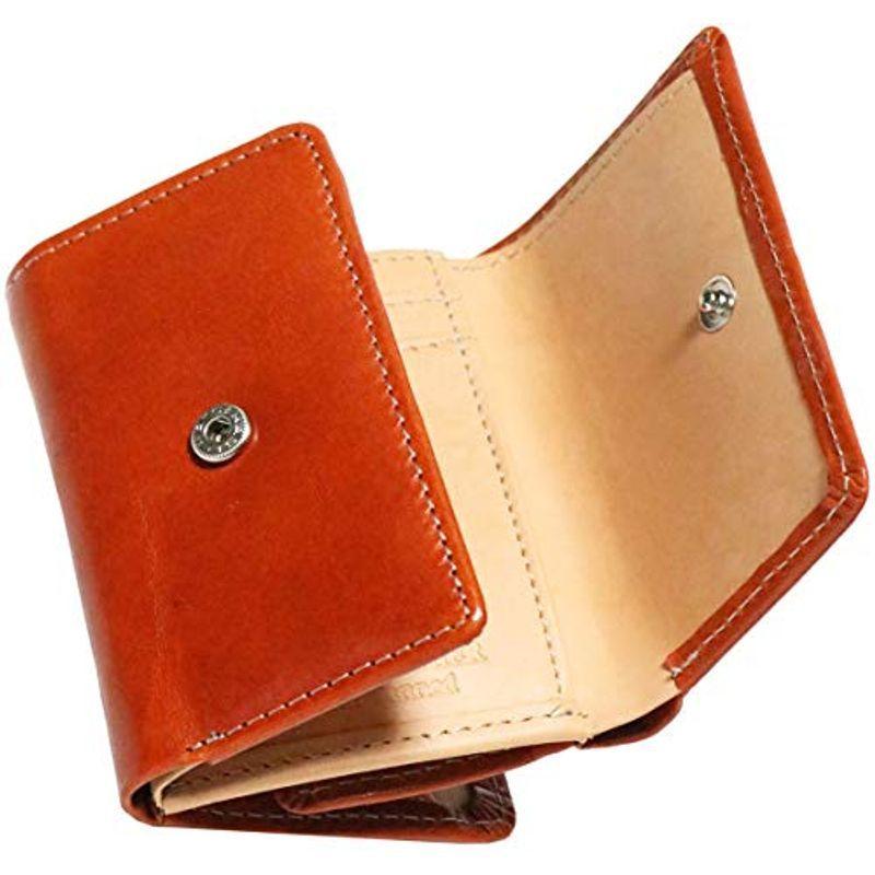 レンガ 本革 栃木レザー コンパクト トチギレザー メンズ 薄型 小さい 薄い財布 三つ折り財布 3つ折り財布 三つ折り 3つ折り 財布 小
