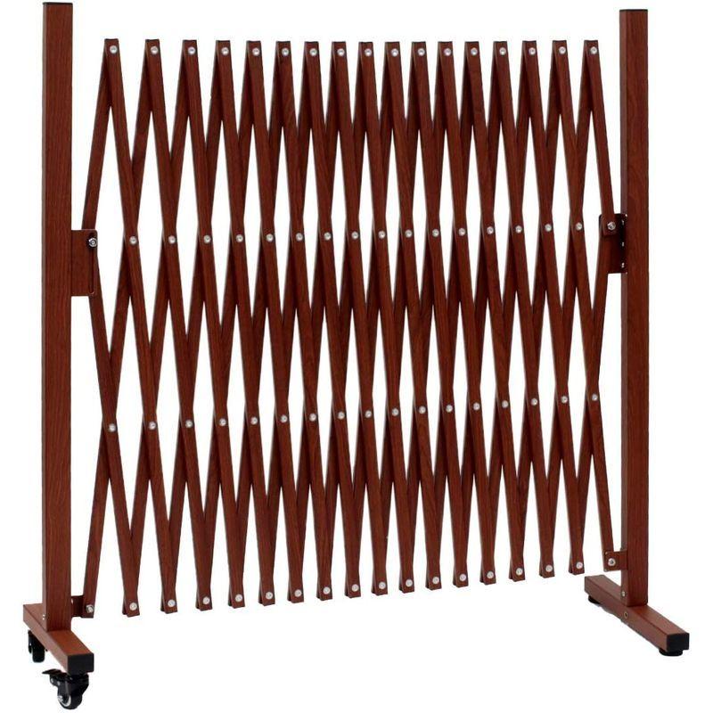 アルマックス(Almax) アルミ伸縮フェンスキャスター付き(木目調 ブラウン) 高さ1m×幅5m QXG1050WBN 1台 Almax アルミ伸縮フェンスキャスター付き 木目調 ブラウン 高さ1m×幅5m QXG1050WBN 1台