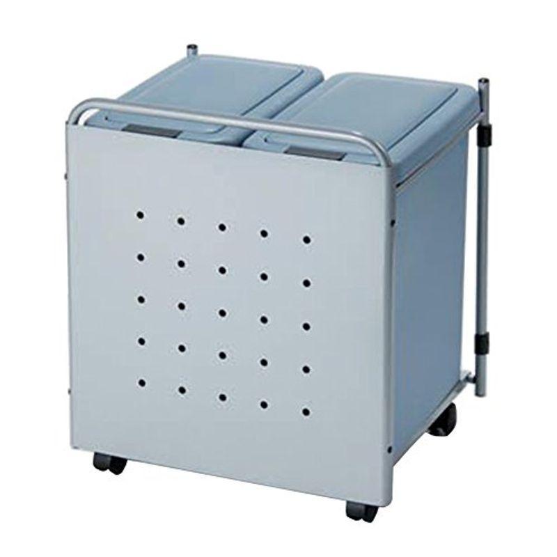 オークス フタ付きゴミ箱 ペール・ブルー 2連 J54