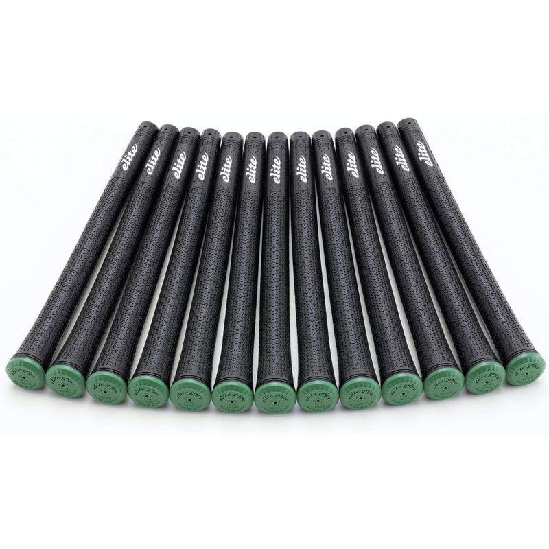 elitegrips (エリートグリップ) ゴルフ グリップ TD50C TOUR 13本セット ブラック/グリーン バックライン有り TOUR TD50C エリートグリップ ゴルフ グリップ 13本セット ブラック/グリーン バックライン有り