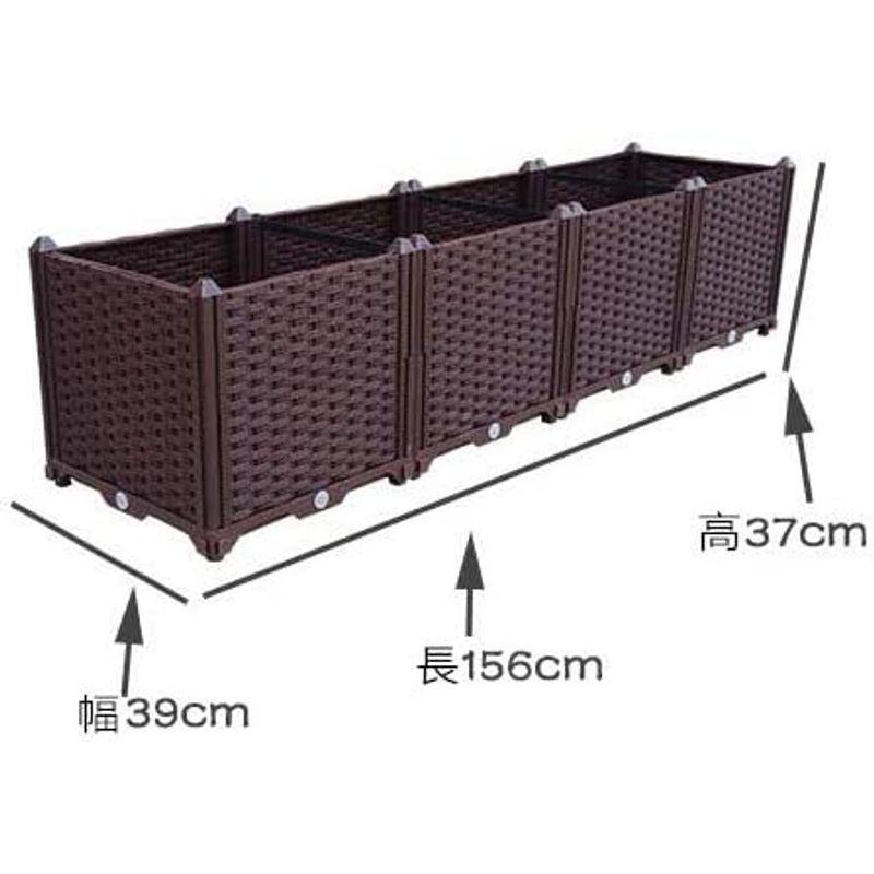 送料無料 Aeon hum 組立式ガーデンボックス プランターボックス プラスチック 園芸 鉢植え入れ 花、植物、野菜栽培 自由組立 滑車付け ブラウ 【QG1817345258】(10076円)