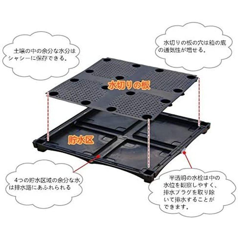 送料無料 Aeon hum 組立式ガーデンボックス プランターボックス プラスチック 園芸 鉢植え入れ 花、植物、野菜栽培 自由組立 滑車付け ブラウ 【QG1817345258】(10076円)