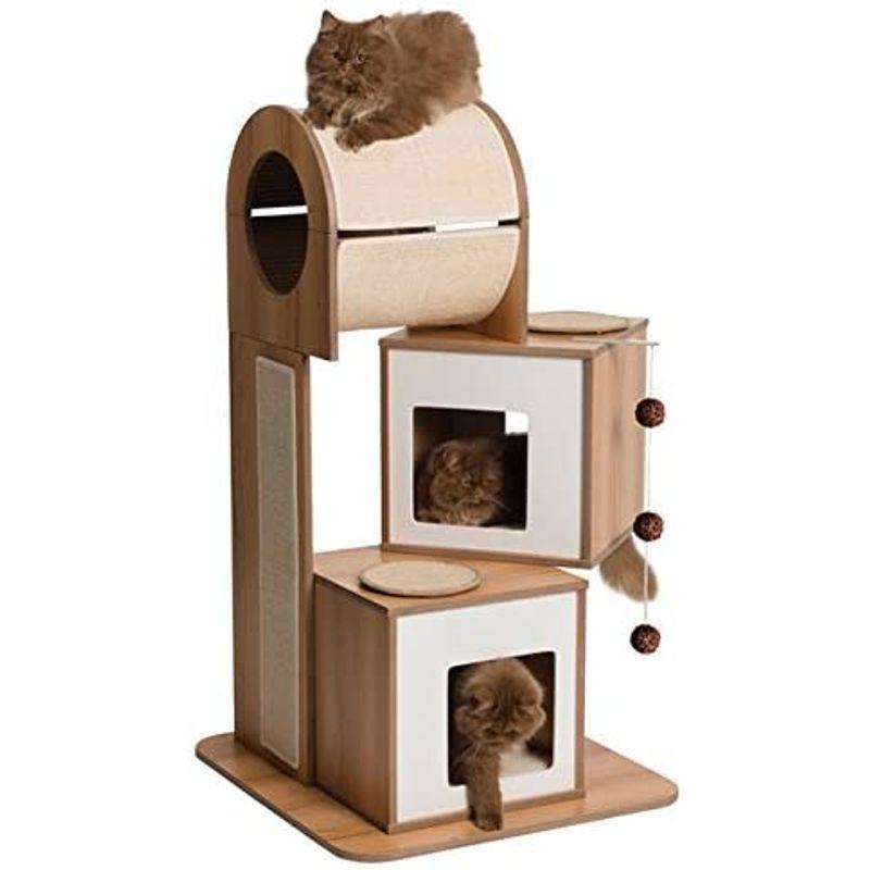 ねこたく 猫ハウス&キャットタワー 四角BOXセット ｜ 猫のための木工所