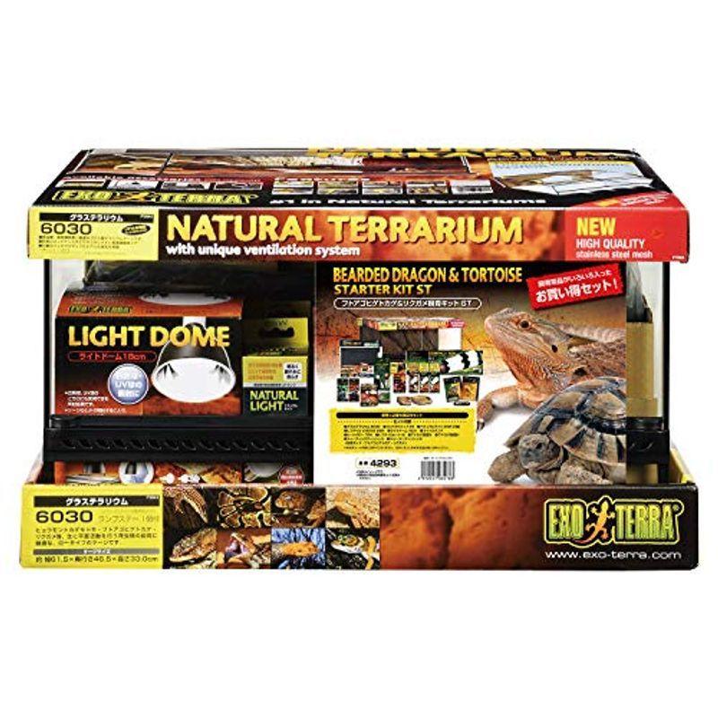 GEX EXOTERRA フトアゴヒゲトカゲ&リクガメ飼育キット 爬虫類用ガラスケージ グラステラリウム 12点スターターセット ヒーター付