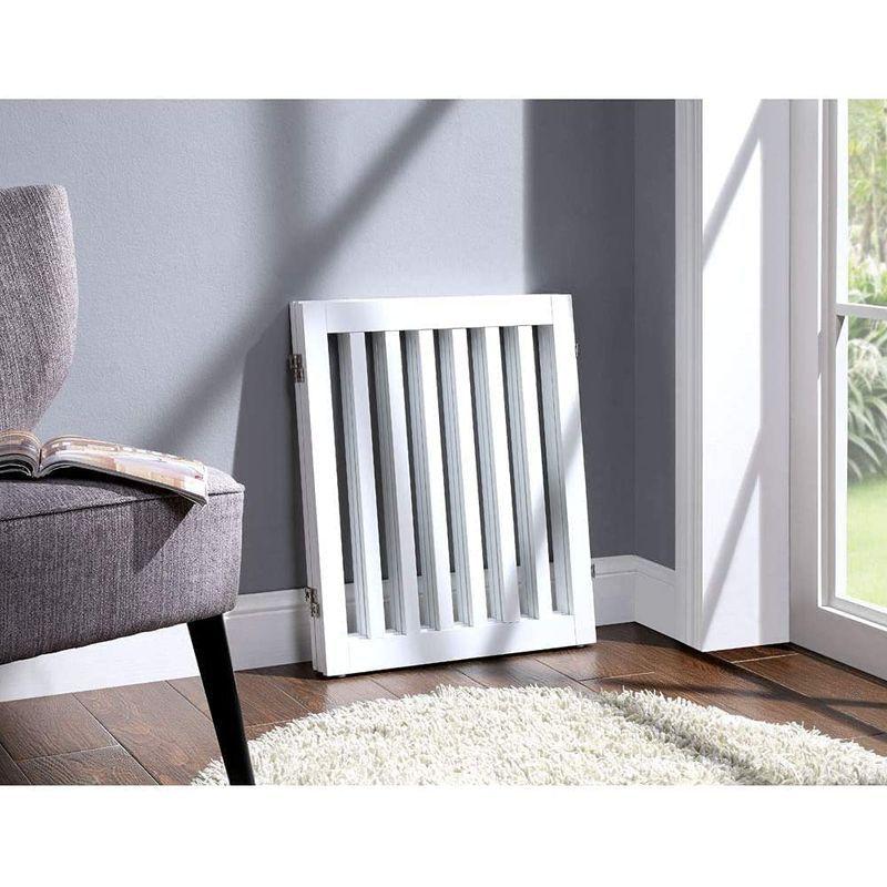 unipaws 木製犬用ゲート、折り式バリア、ペット用家具フェンス 、白い 木製犬用ゲート 折り式バリア ペット用家具フェンス 白い