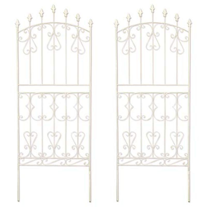 ガーデンガーデン アイアンローズフェンス ロータイプ 高さ150cm×幅62cm 2枚セット ホワイト トレリス IFROSE150CP2P