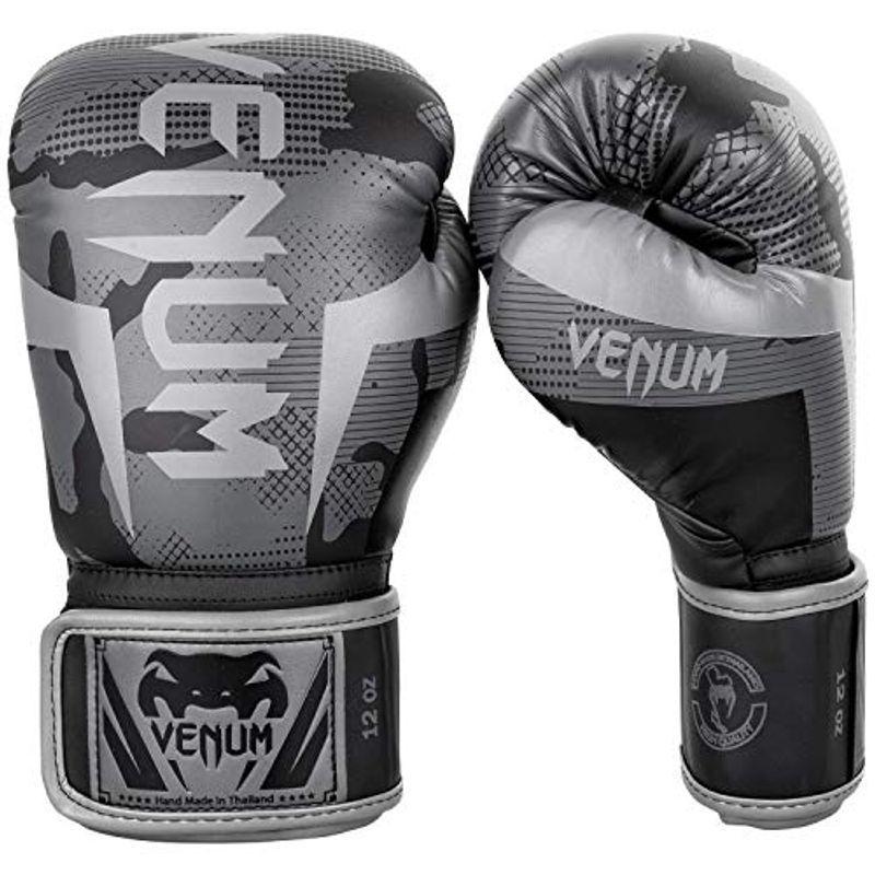 Venum Elite ボクシンググローブ ブラック/ダーク迷彩 10オンス 柔らかい