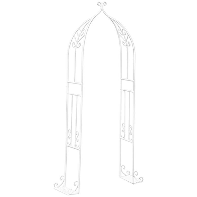 ガーデンガーデン アイアン スタンドフェンス フルアーチ ホワイト STF-W1100-WHT