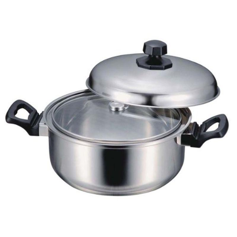 アーネスト 両手鍋 ステンレス ほっとく鍋 26ｃｍ IH対応 大手飲食店愛用ブランド A--75540