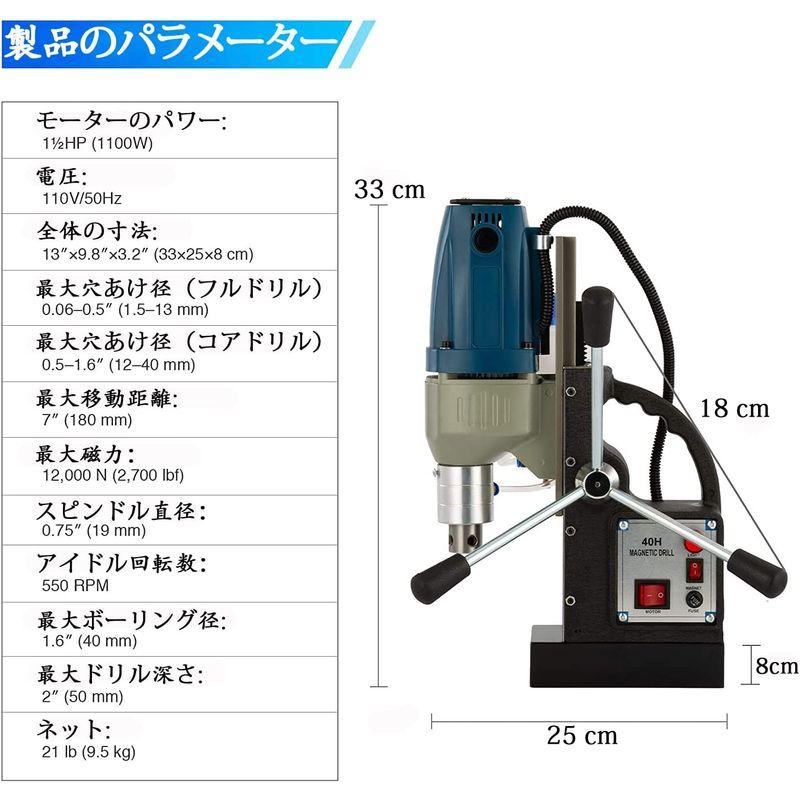 磁気ドリルスタンド 磁気ボール盤 アトラマスター磁気吸着式 小型ハンディタイプ磁器ボーラー ライトボーラー - 6