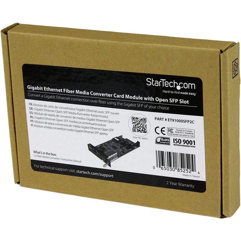 値下げ可能 StarTech.com ギガビットイーサネット対応メディアコンバータ オープンSFPスロット ラック収容対応カードモジュール 光ファイバ