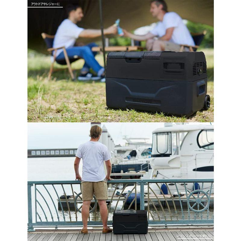 車載冷蔵庫 バッテリー 内蔵 50L ポータブル 冷蔵庫 保冷庫 12V/24V