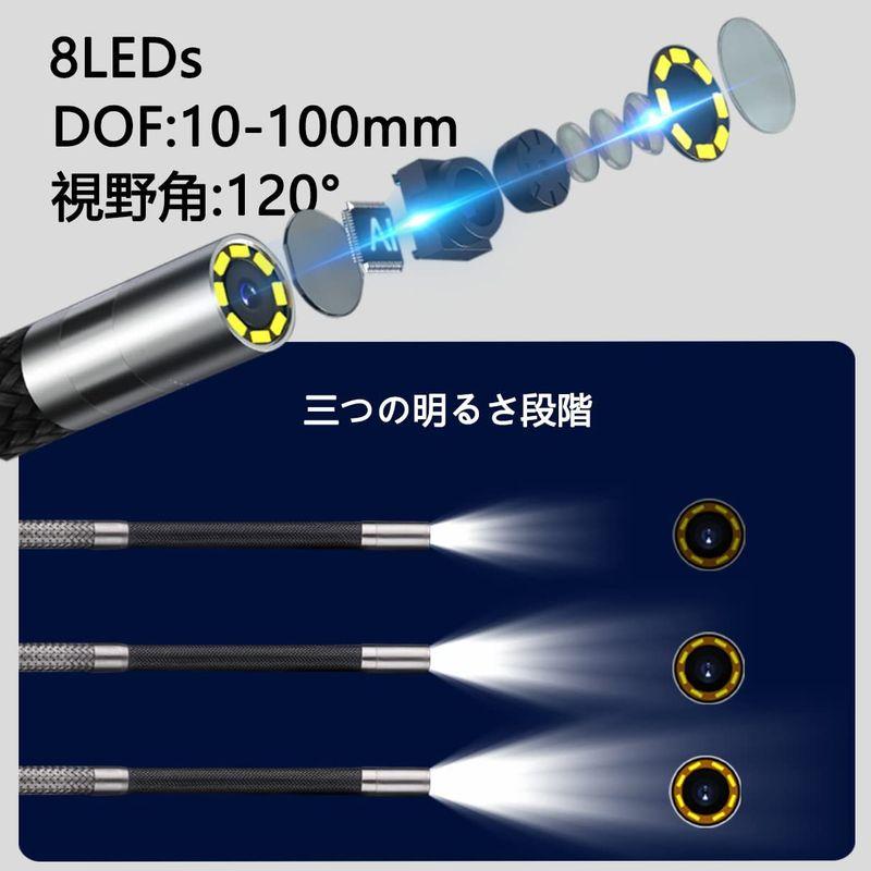 EISTAKAO 6mm 先端可動式ファイバースコープ 4.5インチ スクリーン 工業用内視鏡 720P ビデオスコープ 360度回転可能な｜moanashop｜03