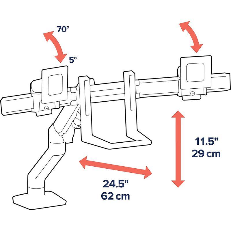 エルゴトロン HX デスクデュアルモニターアーム マットブラック 32インチ(4.5~15.9kg)まで対応 45-476-224｜moanashop｜06