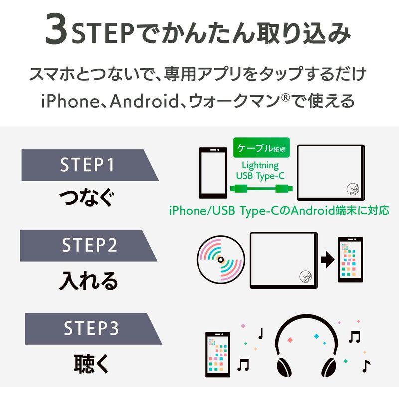 IODATA CDレコSE(ホワイト) CDレコーダー スマホ CD取り込み パソコン不要 ケーブル接続で取り込み iPhone/iPad/｜moanashop｜05