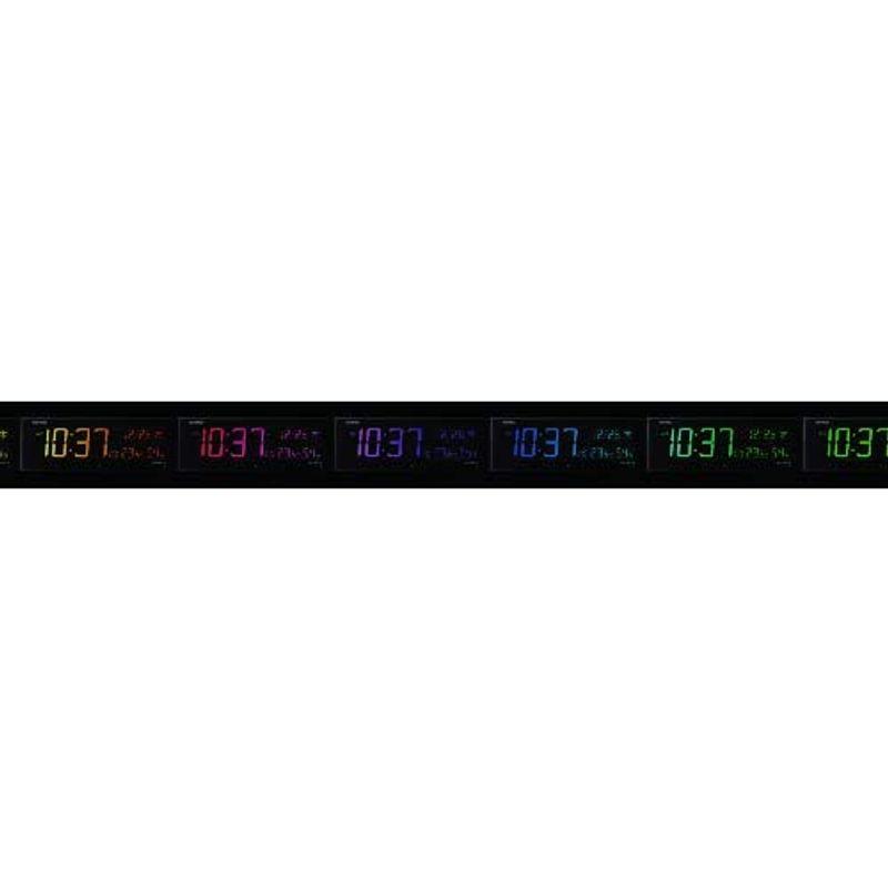 リズム(RHYTHM) 大型 掛け時計 電波時計 デジタル カラー グラデーション LED 365色 表示 黒 Iroria G 8RZ18｜moanashop｜10