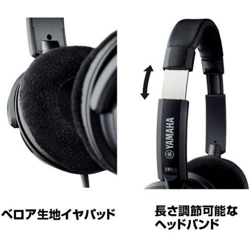 ヤマハ YAMAHA オープンエアー型ヘッドホン ブラック HPH-200 BK 楽器の音色の忠実な再現を目指した自然で緻密な音質 長時間使｜moanashop｜05