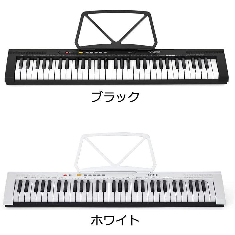 TORTE トルテ 電子キーボード 61鍵盤 日本語表記 300ボイス 軽量スリム設計 初心者向け TSDK-61/BK (譜面立て/電源ア｜moanashop｜04