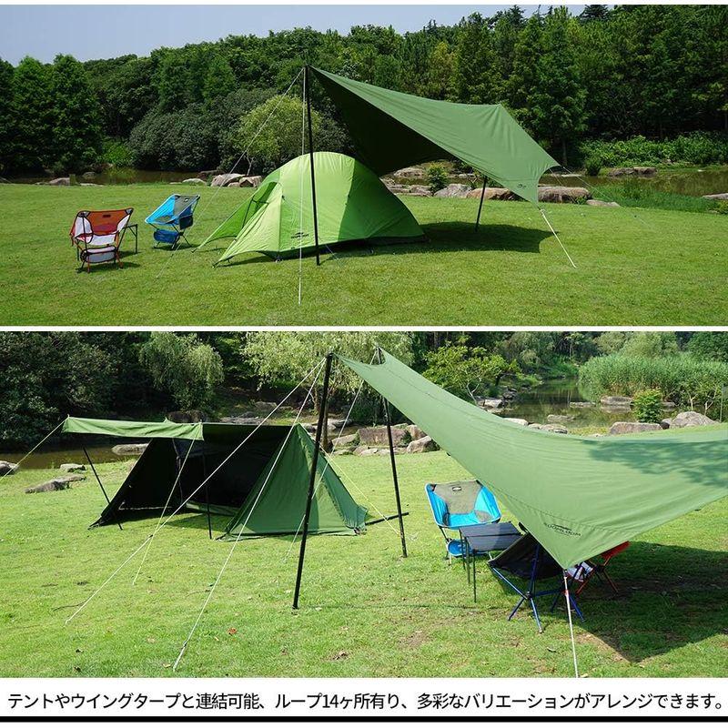 Soomloomペンタタープ 3.8x3.9m 焚き火可 ポリコットンTC ファイアプレイス 遮熱性/耐火性/耐水性優れ サンシェード アウ｜moanashop｜08