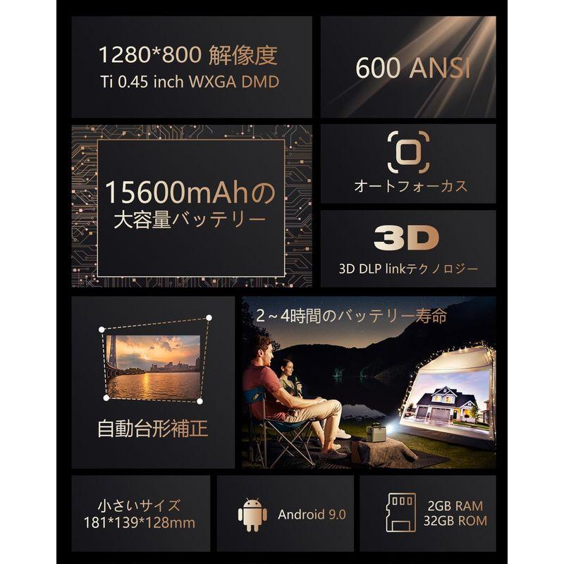 DLPプロジェクター Android 9.0 (2GB+32GB) TV 600 ANSI ルーメン 1080P ビデオ再生/800P 分辨｜moanashop｜07