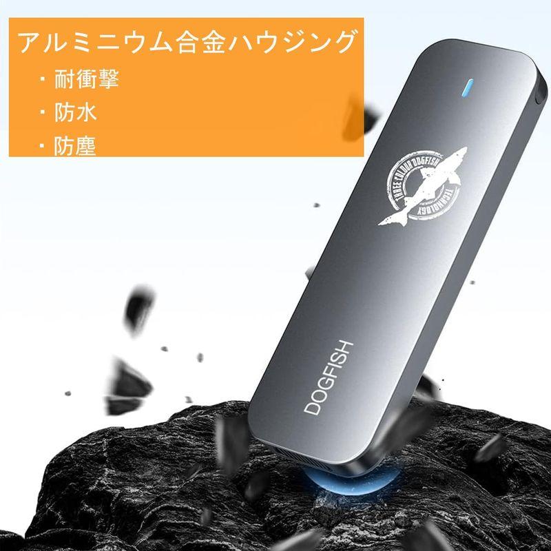 Dogfish ポータブル外付けSSD 4TB 2242/2260/2280 NGFF SATA グレーメタル USB 3.1 Type-C｜moanashop｜06