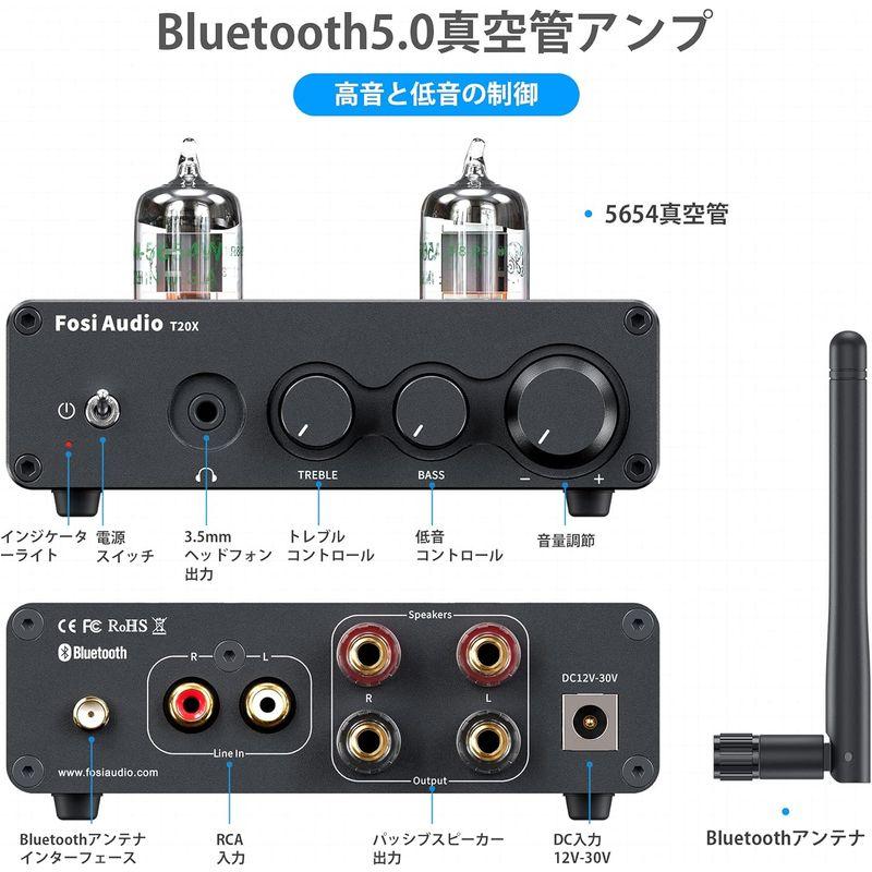 Fosi Audio T20X Bluetooth4.2 真空管アンプ ヘッドフォンアンプ ステレオオーディオレシーバー 2チャンネル クラ｜moanashop｜02