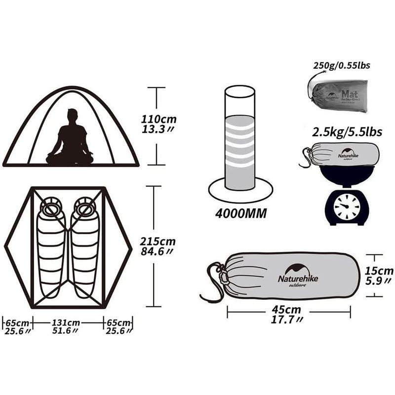 Naturehike公式ショップ テント 2人用 アウトドア ダブルウォール 超軽量 4シーズン 防風防水 PU4000 キャンピング（専用｜moanashop｜08