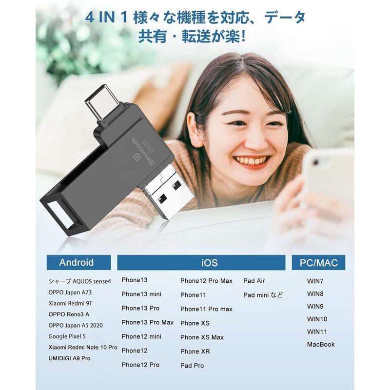 メーカー直販 次世代のusbメモリ256GB usbメモリ phone usbメモリ Type-c 256GB フラッシュドライブ ipad usbメモリ