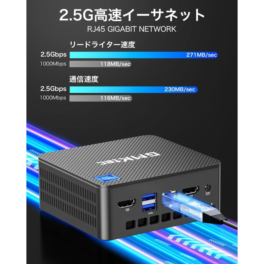 GMKtec ミニpc 最新第12世代インテルAlder Lake-N100 mini pc Windows11 Pro DDR4 16+1TB SSD 4コア/4スレッド｜moanashop｜07