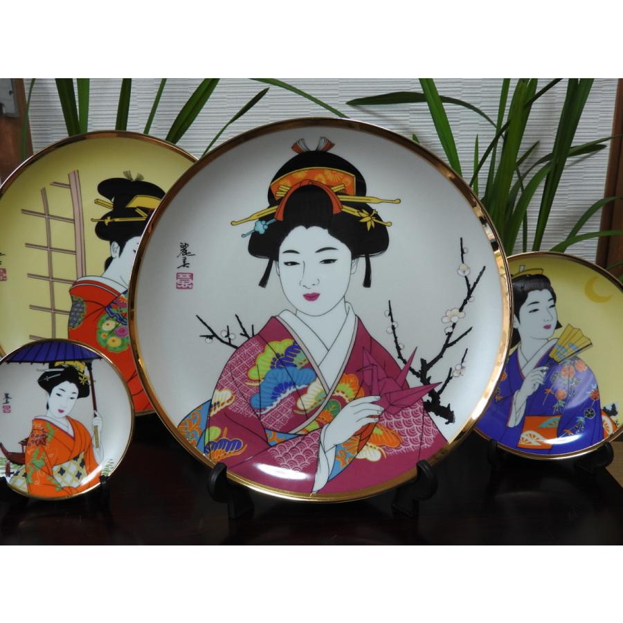 芸者絵画（折り鶴） 絵皿( Geisha Girl and Origami crane )Japanese souvenir | 