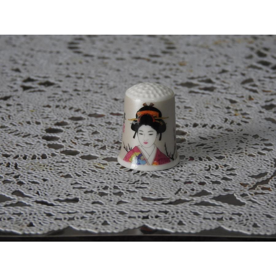 美人画絵芸者絵画4セット指貫 (s/4.thimble) 日本伝統のお土産