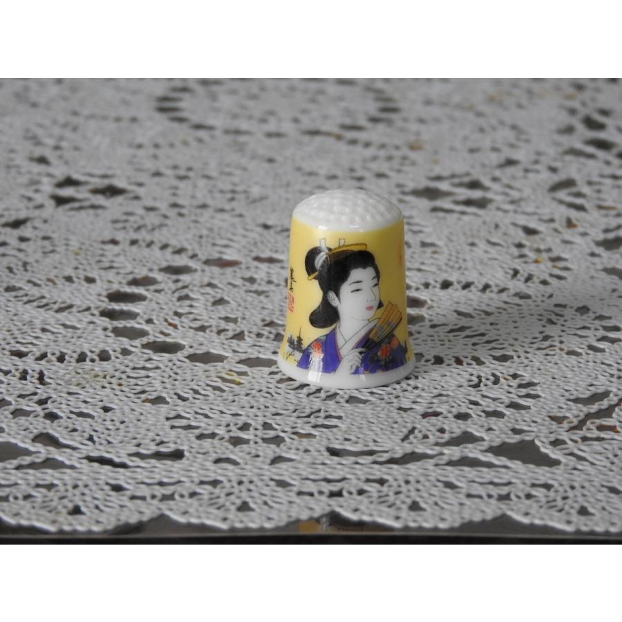 美人画絵芸者絵画4セット指貫 (s/4.thimble) 日本伝統のお土産