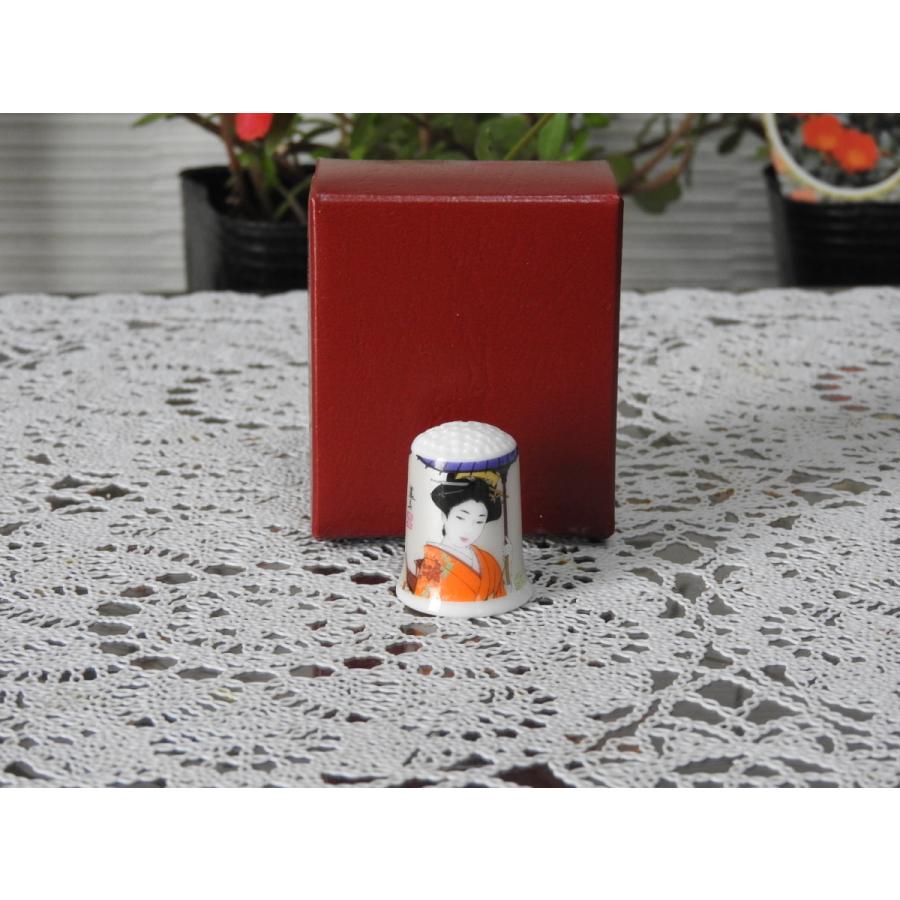 美人画絵芸者絵画4セット指貫 (s/4.thimble) 日本伝統のお土産