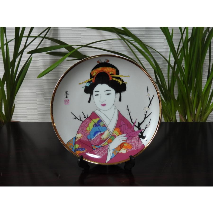 芸者絵画（折り鶴）・ Geisha Girl and Origami crane ・Japanese souvenir | 