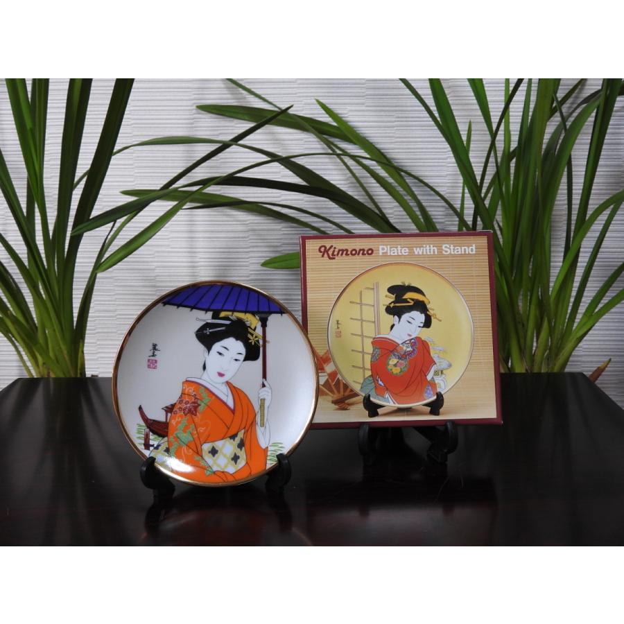 芸者(傘）11.5cmD (4-1/2"D.Plate w/ Geisha Girl and An umbrella) |  | 01