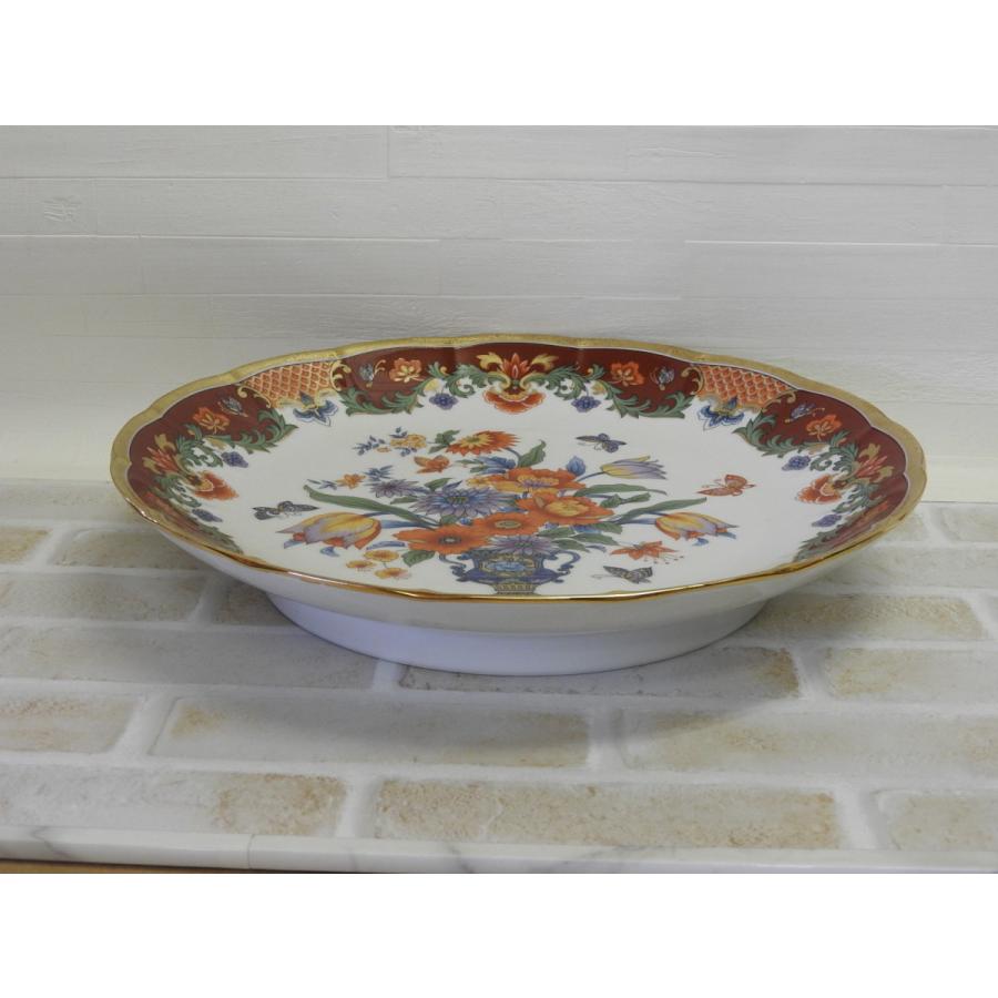 30.5cm 花型高台皿　花絵柄・スプリングガーデン絵　 |  | 02