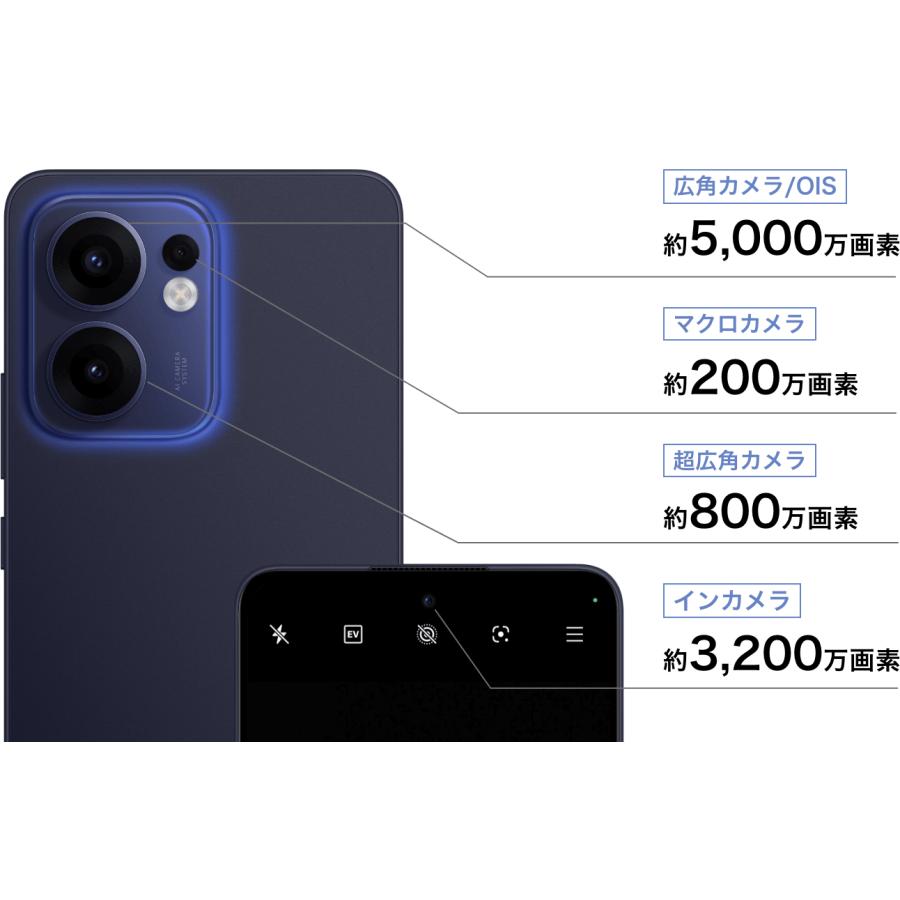 OPPO Reno13 A 本体 au/UQ SIMフリー 【新品未開封】アイスブルー
