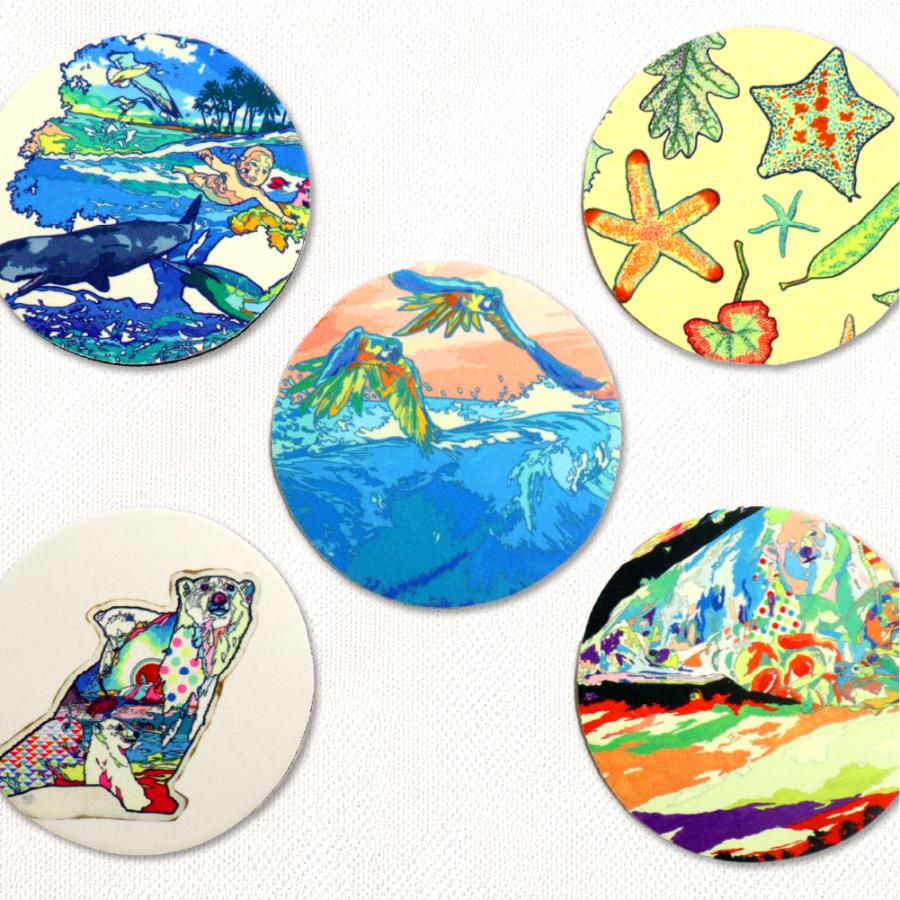 モビーズ公式 BIOSPHERE コースター 5個 セット ウェットスーツ生地 吸水 宮城県 石巻 MOBBY'S 雑貨 日本製 吸水コースター おしゃれ アート インテリア |  | 01