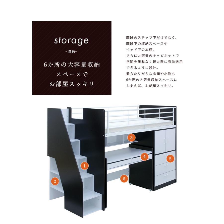 【商談中】ロフトベッド システムデスク システムベット 学習机 子供用 massa3　ヴィンテージオーク/ブラック smart-i システムベッド 子供 大人用 ロフトベッド システムデスク