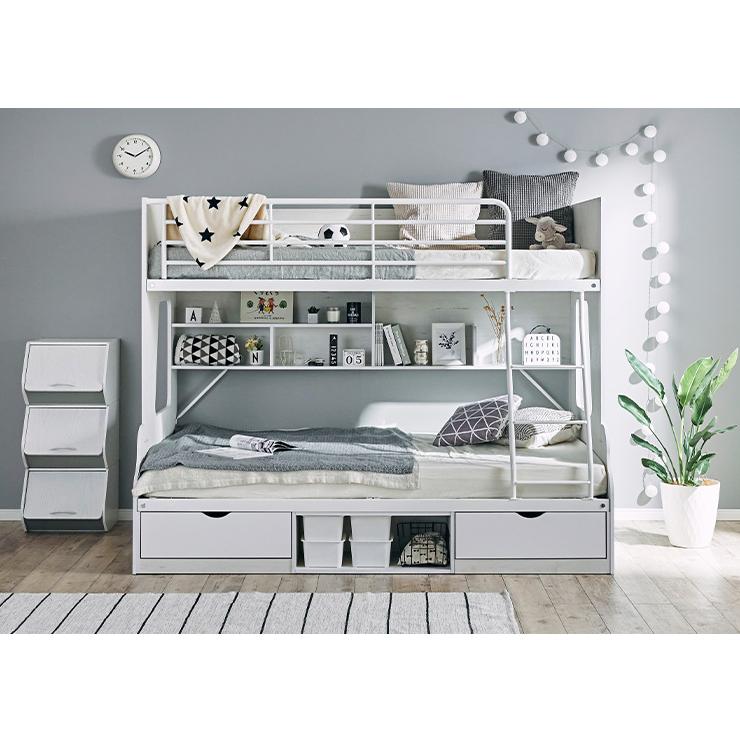 smart-i 二段ベッド 大人用 子供 上下サイズ違い 引き出し収納 ラック