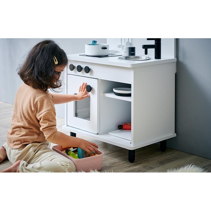 組立品 ボウル付き IHコンロタイプ おままごとキッチン ままごとキッチン おままごとセット ままごと キッチン 木製 白 黒 おしゃれ poet(ポエト) モノトーン_18